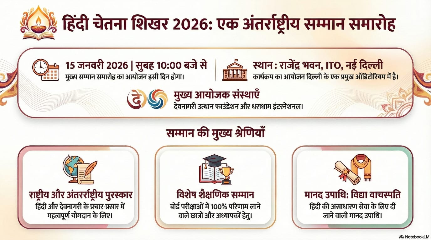 हिंदी चेतना शिखर सम्मान नई दिल्ली